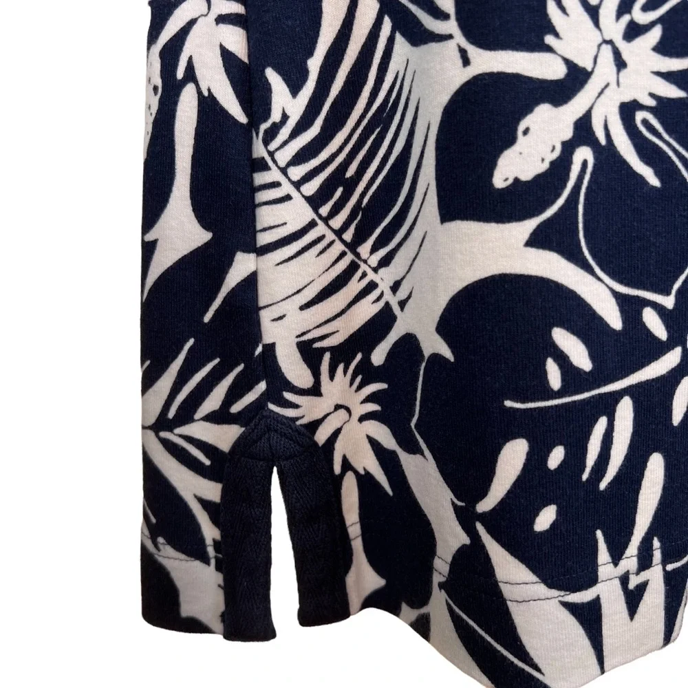 Chaps Navy & White Tropical Print Cotton T-Shirt Dress Size M, fits Smal… - Picture 4 of 12